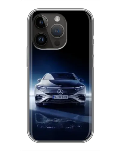 Чехол для iPhone 14 Pro с картинкой «Ночной Mercedes EQ»
