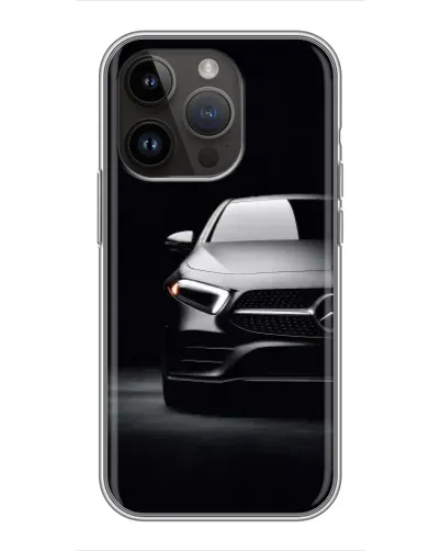 Чехол для iPhone 14 Pro с картинкой «Свет фар Mercedes»