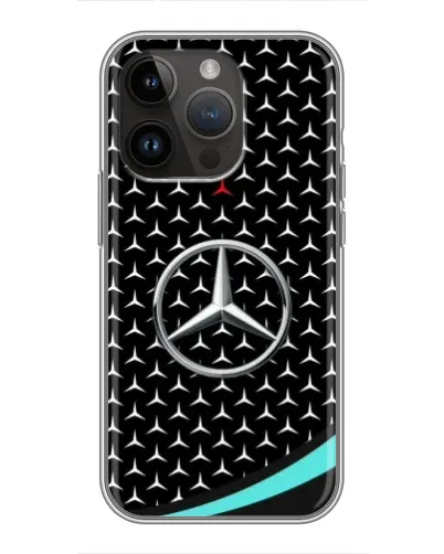 Чехол для iPhone 14 Pro с картинкой «Mercedes — бирюзовый акцент»
