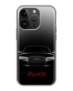 Чохол для iPhone 14 Pro з картинкою «Audi — градієнтний контур»