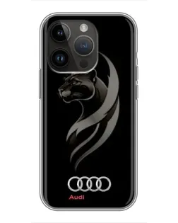 Чохол для iPhone 14 Pro з картинкою «Графіка — пантера та Audi»
