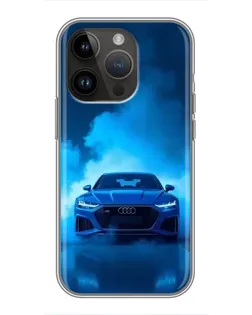 Чохол для iPhone 14 Pro з картинкою «Audi — блакитна енергія»