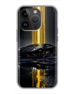 Чехол для iPhone 14 Pro с картинкой «Ночной Lamborghini драйв»