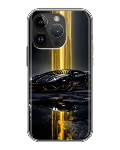 Чехол для iPhone 14 Pro с картинкой «Ночной Lamborghini драйв»