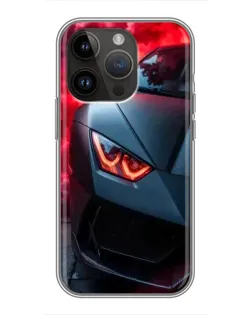 Чехол для iPhone 14 Pro с картинкой «Lamborghini красное сияние»