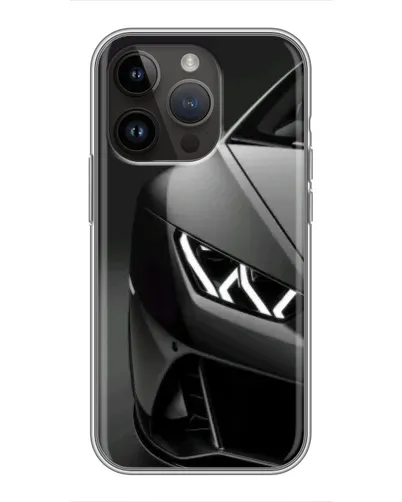 Чехол для iPhone 14 Pro с картинкой «Lamborghini фары детализация»