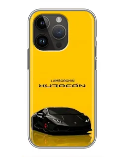 Чехол для iPhone 14 Pro с картинкой «Lamborghini Huracan черный»