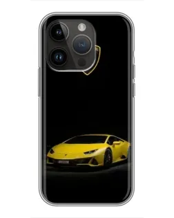 Чехол для iPhone 14 Pro с картинкой «Lamborghini желтый акцент»