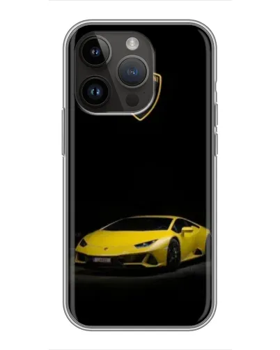 Чехол для iPhone 14 Pro с картинкой «Lamborghini желтый акцент»