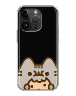 Чехол для iPhone 14 Pro с картинкой «Пушин на черном»