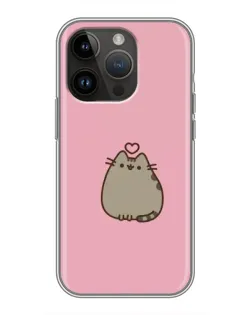 Чехол для iPhone 14 Pro с картинкой «Pusheen сердце»