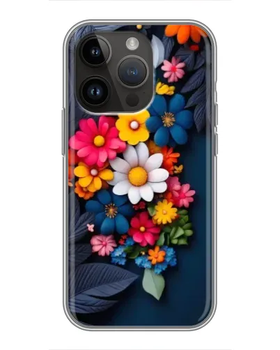 Чехол для iPhone 14 Pro с картинкой «Цветочная феерия»