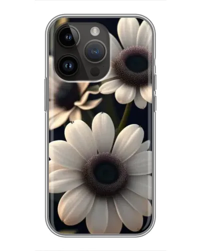 Чехол для iPhone 14 Pro с картинкой «Белые маргаритки макро»