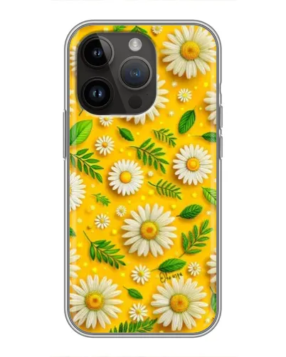 Чехол для iPhone 14 Pro с картинкой «Ромашковое солнце»
