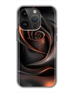 Чехол для iPhone 14 Pro с картинкой «Шелковая черная роза»