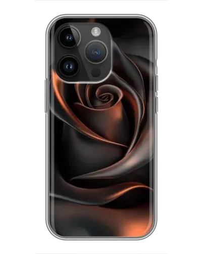 Чехол для iPhone 14 Pro с картинкой «Шелковая черная роза»