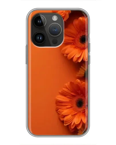 Чехол для iPhone 14 Pro с картинкой «Оранжевые герберы»