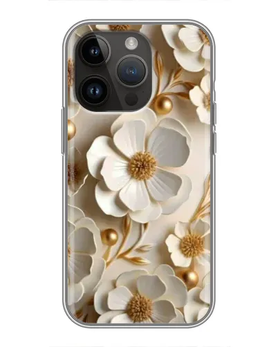 Чехол для iPhone 14 Pro с картинкой «Белие бумажние  цвети»