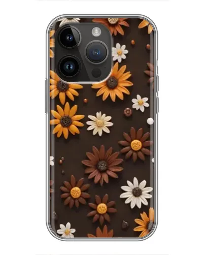 Чехол для iPhone 14 Pro с картинкой «Узор из маленьких подсолнухов»