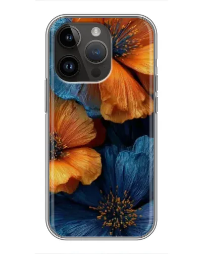 Чохол для iPhone 14 Pro з картинкою «Яскрава синьо-помаранчева флора» Чохол для iPhone 14 Pro з картинкою «Яскрава синьо-помаранчева флора»