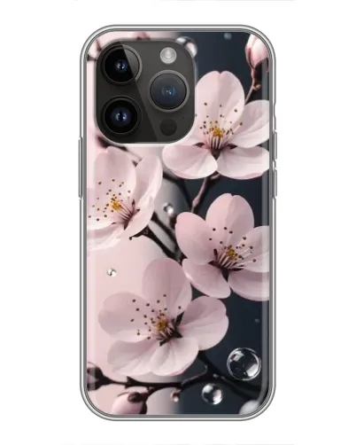 Чохол для iPhone 14 Pro з картинкою «Ніжня сакура та краплі» Чохол для iPhone 14 Pro з картинкою «Ніжня сакура та краплі»