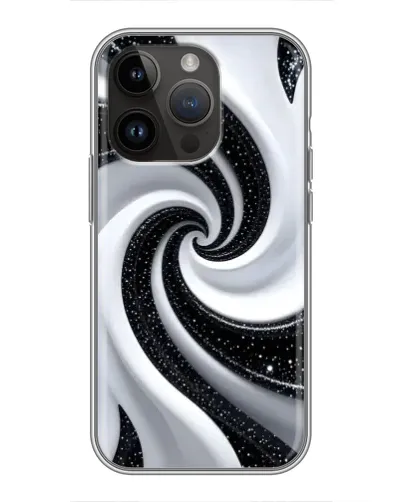 Чехол для iPhone 14 Pro с картинкой «Черно-белая спираль»