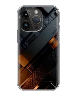 Чехол для iPhone 14 Pro с картинкой «Черные геометрические блоки»
