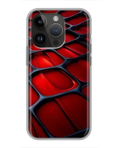 Чехол для iPhone 14 Pro с картинкой «Красная глянцевая сетка»