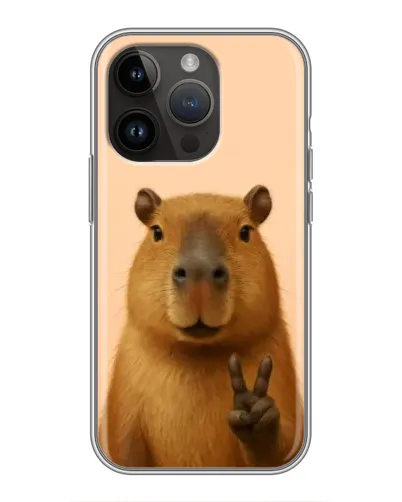Чехол для iPhone 14 Pro с картинкой «Капибара виктория»