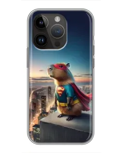 Чехол для iPhone 14 Pro с картинкой «Капи-мен супергерой»