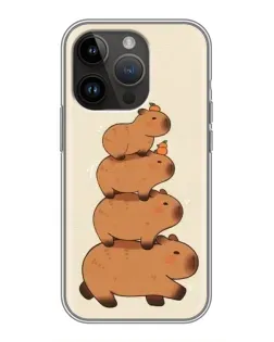 Чехол для iPhone 14 Pro с картинкой «Башня из капибар»