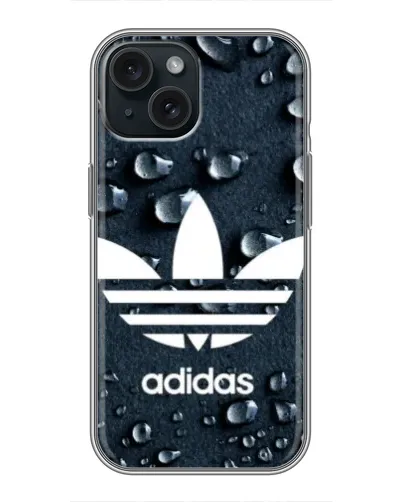 Чехол для iPhone 14 с картинкой «Adidas Trefoil Blue»