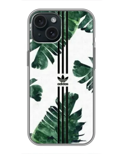 Чехол для iPhone 14 с картинкой «Пальмовые листья адидас»