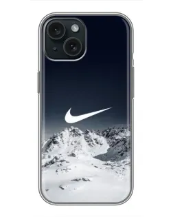 Чехол для iPhone 14 с картинкой «Nike — зимние горы»