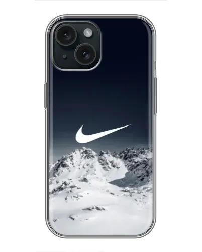 Чехол для iPhone 14 с картинкой «Nike — зимние горы»