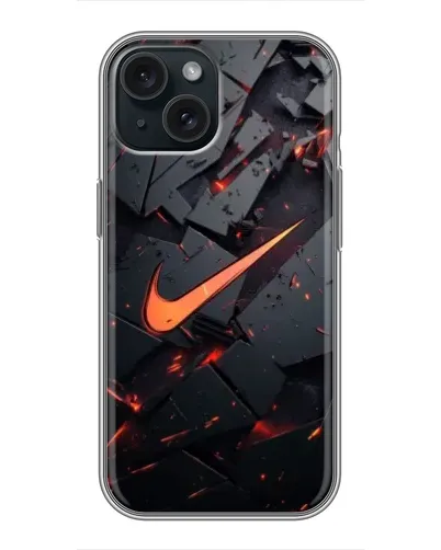 Чехол для iPhone 14 с картинкой «Nike — эффект разломов»