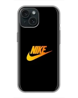Чехол для iPhone 14 с картинкой «Золотой логотип Nike»