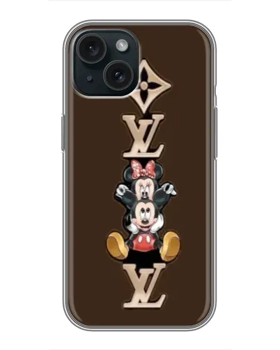 Чохол для iPhone 14 з картинкою «LV та Міккі Маус»