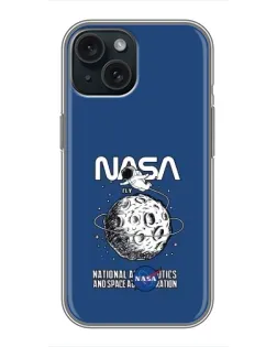 Чехол для iPhone 14 с картинкой «NASA — лунная миссия»