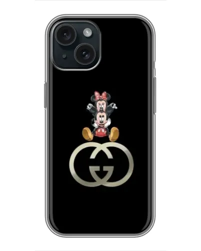 Чехол для iPhone 14 с картинкой «Минни Маус на лого»