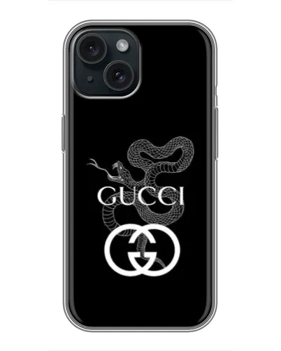 Чехол для iPhone 14 с картинкой «Gucci — серебряная змея»