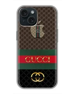 Чехол для iPhone 14 с картинкой «Gucci — брендированный десерт» Чехол для iPhone 14 с картинкой «Gucci — брендированный десерт»