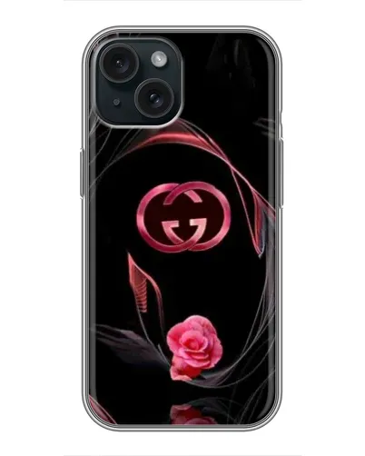 Чехол для iPhone 14 с картинкой «Gucci — неоновая роза»