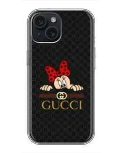 Чехол для iPhone 14 с картинкой «Минни Маус Gucci — черный» Чехол для iPhone 14 с картинкой «Минни Маус Gucci — черный»