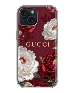 Чехол для iPhone 14 с картинкой «Gucci — бордовые розы» Чехол для iPhone 14 с картинкой «Gucci — бордовые розы»