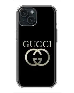 Чехол для iPhone 14 с картинкой «Gucci — золото на черном» Чехол для iPhone 14 с картинкой «Gucci — золото на черном»