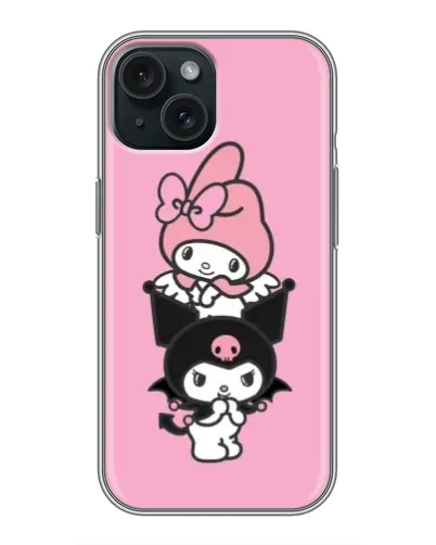 Чохол для iPhone 14 з картинкою «My Melody та Kuromi»