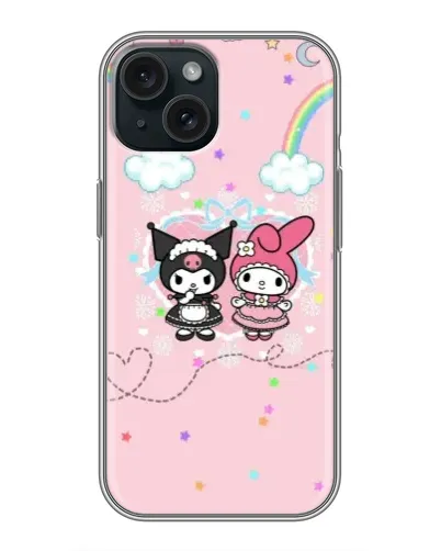 Чохол для iPhone 14 з картинкою «My Melody та Kuromi»