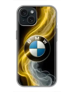 Чохол для iPhone 14 з картинкою «Золотистий дим BMW»