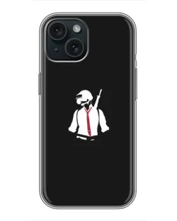 Чохол для iPhone 14 з картинкою «PUBG — силует воїна»